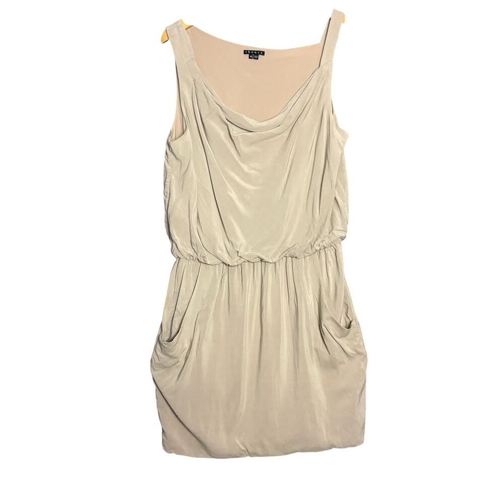 Theory Dress Womens Size 10 Beige Comfort Office Career Basic Staple Capsule